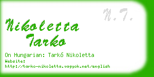 nikoletta tarko business card